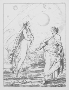 Dantes Guddommelige Komedie, Paradiso (Himlen), planche I (litografi) af Bernhard Schuler