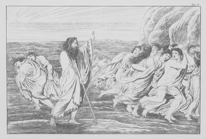 Dantes guddommelige komedie, Purgatorio (Skærsilden), plade V (litografi) af Bernhard Schuler