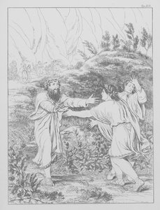 Dantes guddommelige komedie, Purgatorio (Skærsilden), planche XII (litografi) af Bernhard Schuler