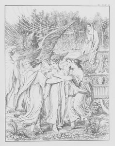 Dantes guddommelige komedie, Purgatorio (Skærsilden), plade XXXVIII (litografi) af Bernhard Schuler