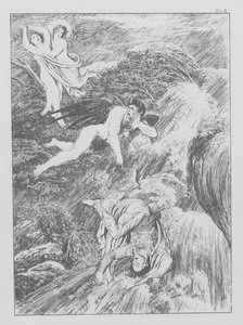 Dantes Guddommelige Komedie, Purgatorio (Skærsilden), planche X (litografi) af Bernhard Schuler