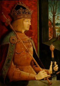 Kejser Maximilian I 1459-1519, med krone, scepter og sværd, ca. 1500