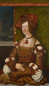 Portræt af Bianca Maria Sforza 1472-1510, ca. 1505-1510. af Bernhard, Strigel