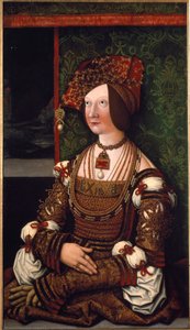Portræt af impress Bianca Maria (Blanche-Marie) Sforza (maleri) af Bernhard Strigel