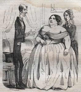 Gourmands - fedme og mager - indgravering i "La Physiologie du gout"" af Jean Anthelme Brillat Savarin (Brillat-Savarin)