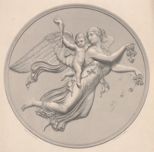 Morning, tegnet af F. R. Roffe (fl.1850-63), graveret af William Callio Roffe (1817-89), midten af 1800-tallet (gengivelse af gravering) af Bertel (after) Thorvaldsen
