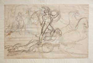 Achilleus følger Hektors krop efter sin vogn. Paolo og Francesca(), af Bertel Thorvaldsen