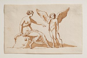 Amor klager til Venus over en bejdsning af Bertel Thorvaldsen