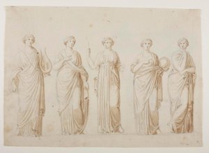 Muserne Terpsichore, Erato, Clio, Urania og Polyhymnia af Bertel Thorvaldsen