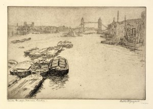 Tower Bridge, Themsen, London af Bertha E. Jaques