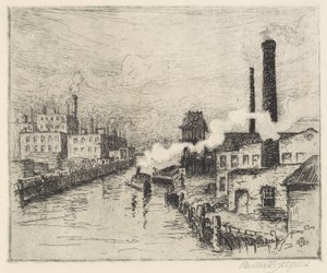 Fabrikker ved Chicago-floden af Bertha Evelyn Jaques