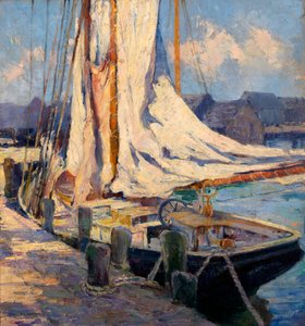 Wharf Scene, Gloucester. af Bertha Eversfield Perrie