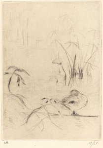 Ænder i hvile på bredden, 18881890. af Berthe Morisot