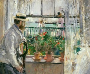 Eugene Manet (1834-92) på Isle of Wight (olie på lærred) af Berthe Morisot