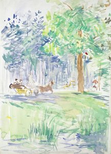 Hest og vogn på en skovvej, efter 1883 af Berthe Morisot