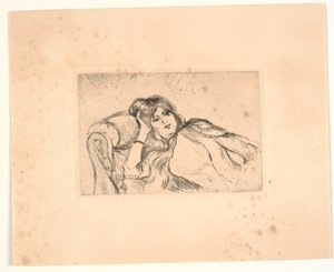 Kvinde liggende på en sofa (Jeanne-Marie) af Berthe Morisot