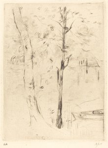 Sø med robåd, 18881890. af Berthe Morisot