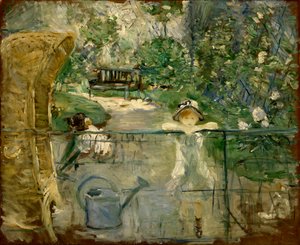 Små piger i haven eller kurvestolen, 1885 af Berthe Morisot