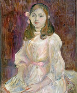 Portræt af Julie Manet (1878-1966) Holder en bog, 1889 af Berthe Morisot