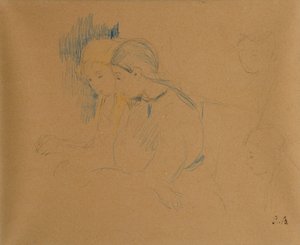 Portræt af unge piger (farveblyanter og blyant) af Berthe Morisot