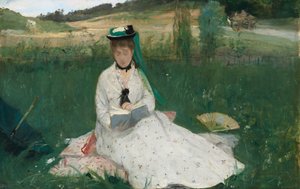 Læsning, 1873 af Berthe Morisot