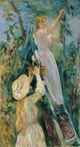 Kirsebærplukkeren (olie på lærred) af Berthe Morisot