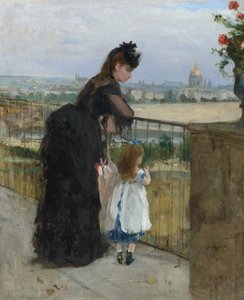 Kvinde og barn på en balkon af Berthe Morisot