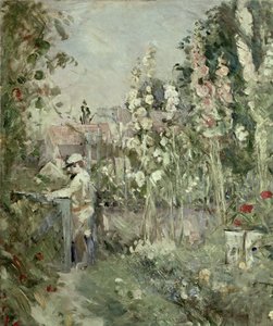 Ung dreng i stokroserne af Berthe Morisot