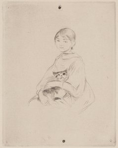 Ung pige med kat (Julie Manet) af Berthe Morisot