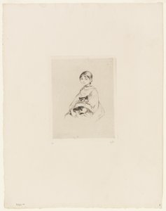 Ung pige med kat af Berthe Morisot