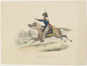 Belgisk generalmajor, 1830 Belgisk generalmajor (titel på objekt) Belgiske kostumer: antikke og moderne, militær, civil og religiøs, 1830 (serietitel) af Bertrand