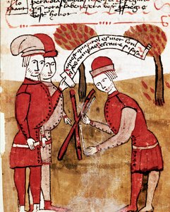 Måling af et land. Miniature taget fra en opmåling og grænsevandring