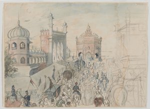Britiske tropper i en sikh-by, sandsynligvis Allahabad af Bethune Donald Grant