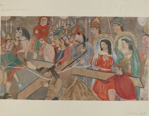 Korsets station nr. 9: Jesus falder den tredje gang, ca. 1936. af Beulah Bradleigh