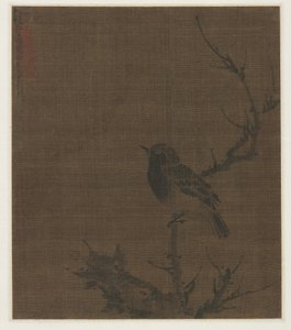 Sovende fugl på en Prunus-gren af Bian Wenjin