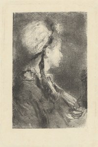 Kunstnerens hustru i profil mod højre, ca. 1880.