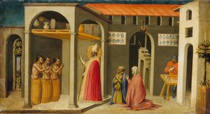 Sankt Nicholas genopliver tre unge, 1433-35.