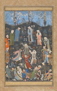 Dansende dervisher, folio fra en divan fra Hafiz, ca. 1480. af Bihzad