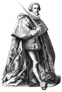 Storslået kostume af en øverstkommanderende for de franske hære, 1500-tallet 1849. af Bisson and Cottard