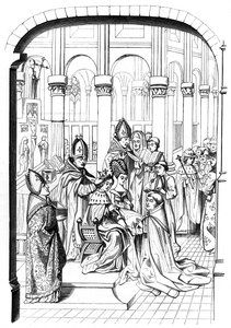 Kroningen af kong Charles V af Frankrig 1337-1380, 14. århundrede 1849.
