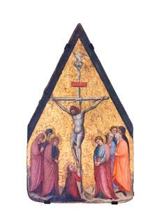 Korsfæstelsen (tempera og guld på træplade) af Bitino da Faenza