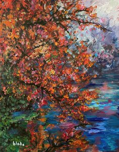 Autumn River, ca. 2021 (Akryl på lærred) af Blake Munch