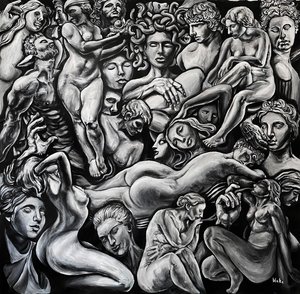 Dionysos-krøniken nummer 6, ca. 2021 (Akryl på lærred) af Blake Munch