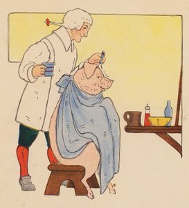 Børnerim: Barber (farvelitografi)