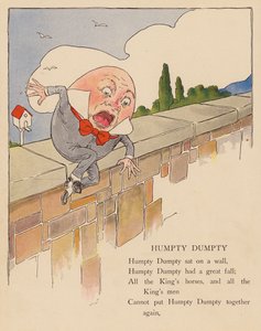 Børnerim: Humpty Dumpty (farvelitografi)