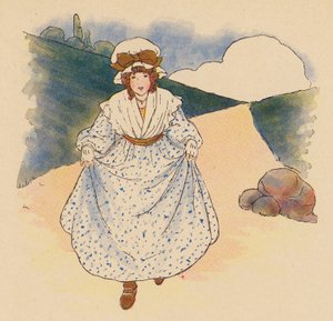 Børnerim: Lille Polly Flinders (farvelitografi) af Blanche Fisher Wright