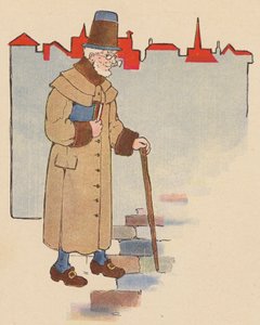 Børnerim: Gamle Grimes (farvelitografi) af Blanche Fisher Wright