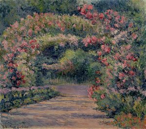 Rose Arbor at Giverny (olie på lærred) af Blanche Hoschede Monet