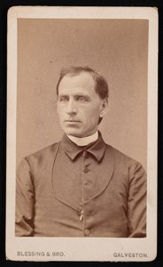 Portræt af pastor Joseph Celestine Carrier 1833-1904, før 1876. af Blessing and Bro
