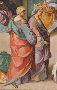Centralskib, andet nordspænd, Jomfruens fødsel, Boccaccio Boccaccino 1514-15, detalje af Boccaccio Boccaccino
